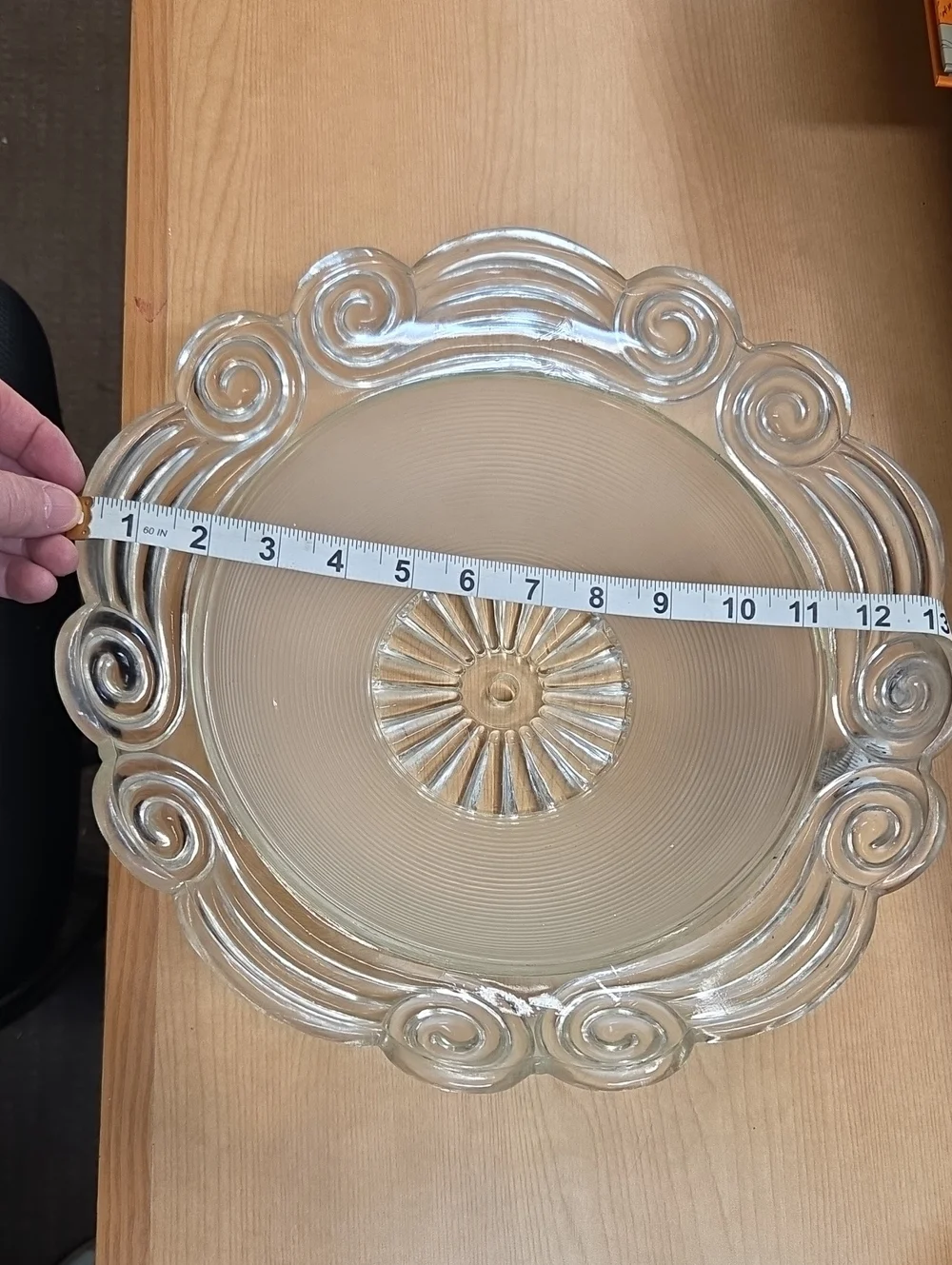 vintage Art Deco glass ceiling light shade